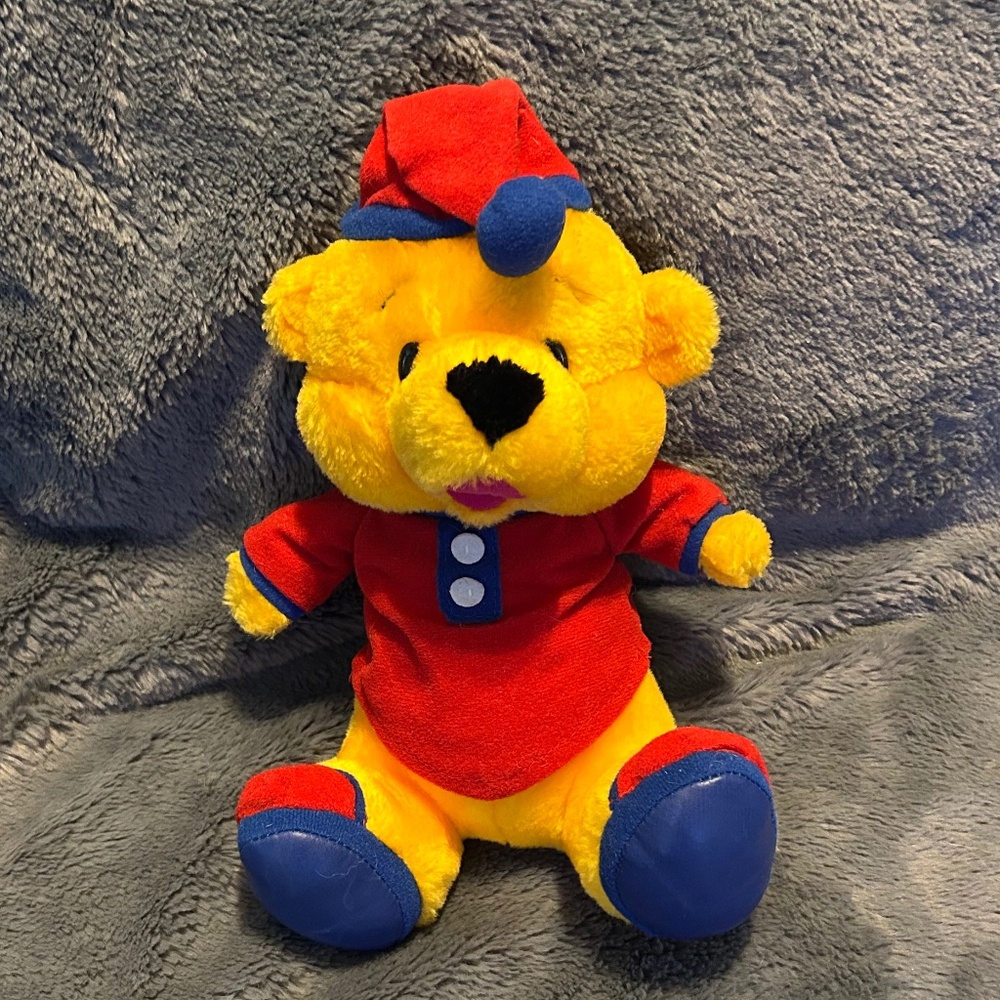 Vintage 1997 Disney Winnie The Pooh Sleep Time Pajama Sleep Cap Pooh Plush Bear